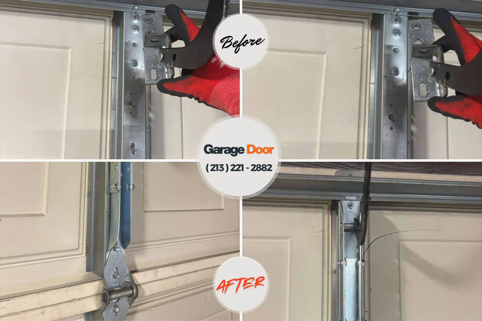 Before and after: garage door repair South El Monte, CA